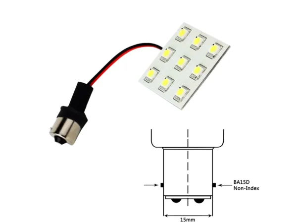 Lunasea Bayonet 9 LED Bulb BA15D - 12VAC or 10-30VDC/2W/149 Lumens - Warm White