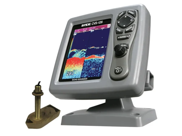 SI-TEX CVS-126 Dual Frequency Color Echo Sounder w/600kW Thru-Hull Tranducer 307/50/200T-CX