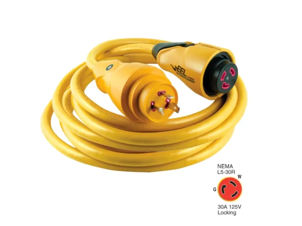 Marinco CS30-25 EEL 30A 125V Shore Power Cordset - 25' - Yellow