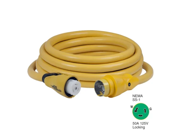 Marinco CS503-25 EEL 50A 125V Shore Power Cordset - 25' - Yellow