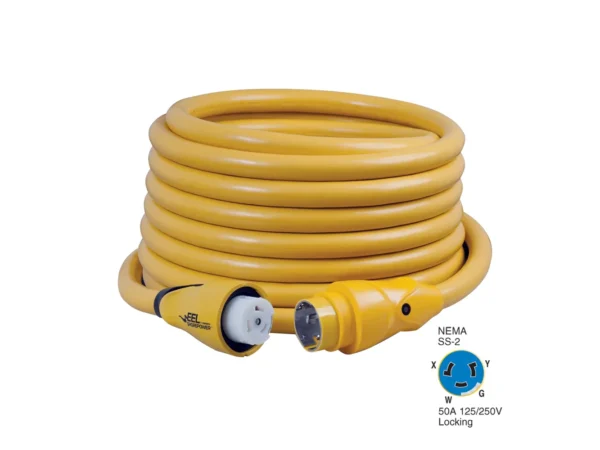 Marinco CS504-50 EEL 50A 125V/250V Shore Power Cordset - 50' - Yellow