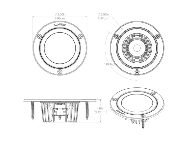 Lumitec Shadow - Flush Mount Down Light - Polished SS Finish - White Non-Dimming - Image 3