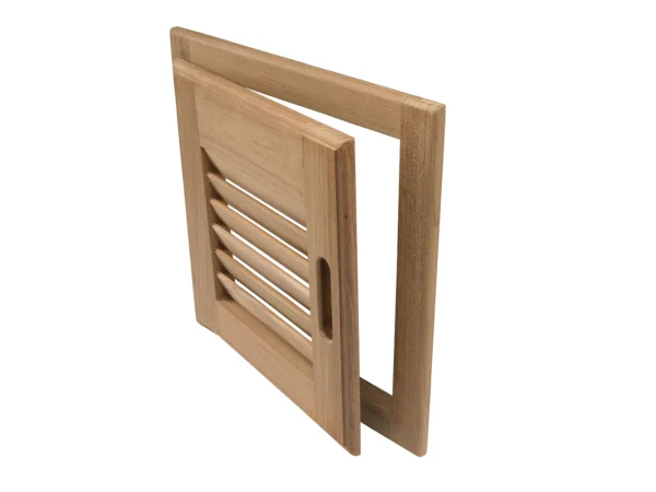 Whitecap Teak Louvered Door & Frame - Right Hand - 12" x 12" - Image 3