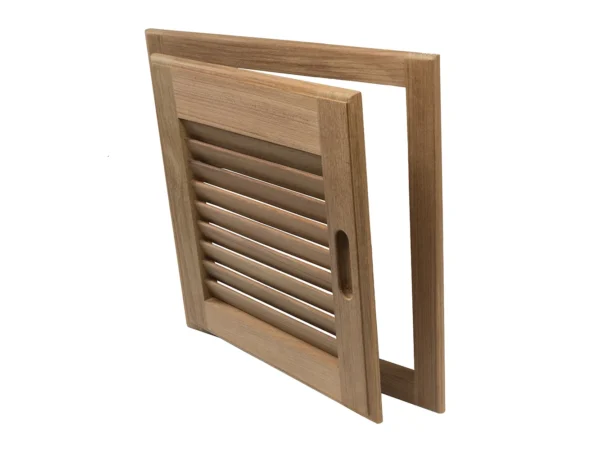 Whitecap Teak Louvered Door & Frame - Right Hand - 15" x 15" - Image 3