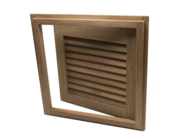 Whitecap Teak Louvered Door & Frame - Right Hand - 15" x 15" - Image 4