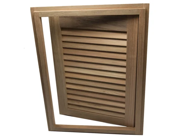 Whitecap Teak Louvered Door & Frame - Right Hand - 15" x 20" - Image 3