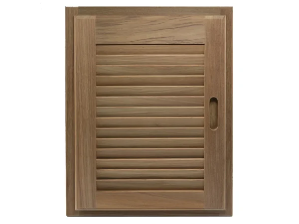 Whitecap Teak Louvered Door & Frame - Right Hand - 15" x 20"