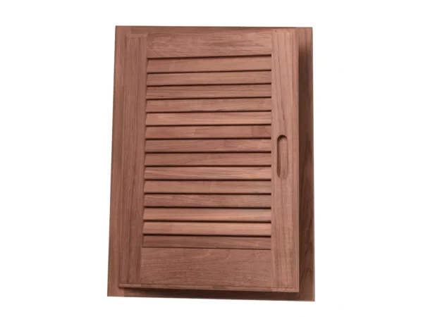 Whitecap Teak Louvered Door & Frame - Left Hand - 15" x 20"