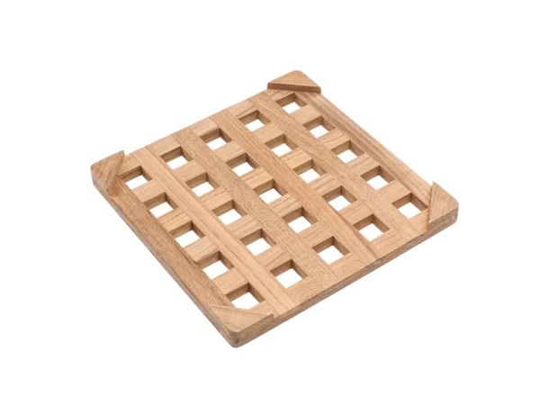 Whitecap Teak Large Square Trivet - 8" - Image 2