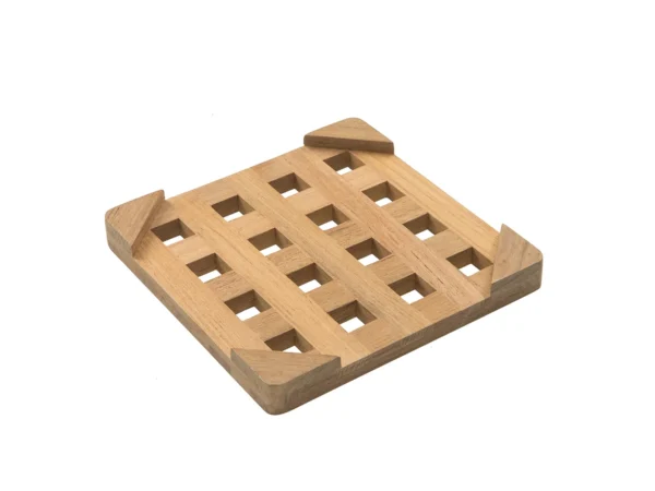 Whitecap Teak Small Square Trivet - 6" - Image 2