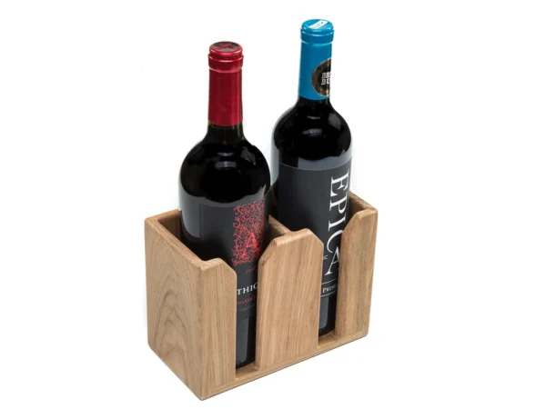 Whitecap Teak Two-Bottle Rack - Image 3