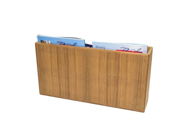 Whitecap Teak Double-Wide Magazine Rack - Image 2