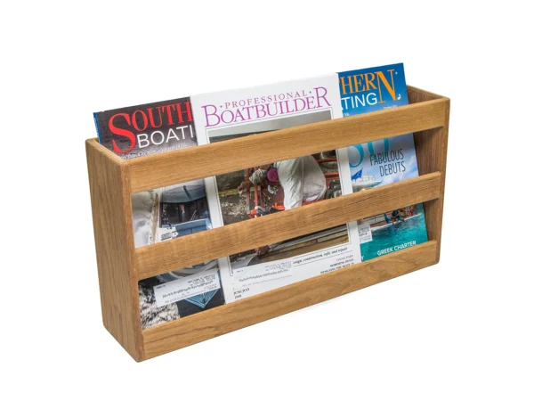 Whitecap Teak Double-Wide Magazine Rack - Image 3