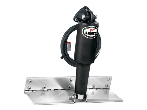 Lenco 4" x 12" Limited Space Trim Tab Kit w/o Switch Kit 12V - Electro-Polished - Short Actuator