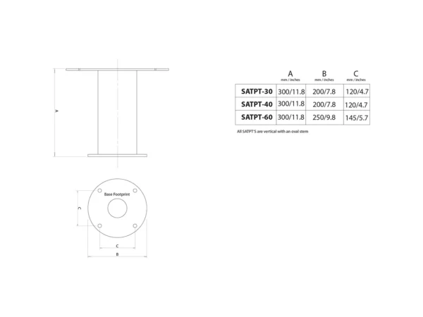 Scanstrut SATPT-40 Aluminum PowerTower® f/Satcom Antenna - 12" - Image 3