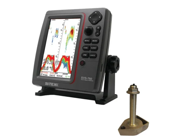 SI-TEX SVS-760 Dual Frequency Sounder 600W Kit w/Bronze Thru-Hull Temp Transducer - 1700/50/200T-CX