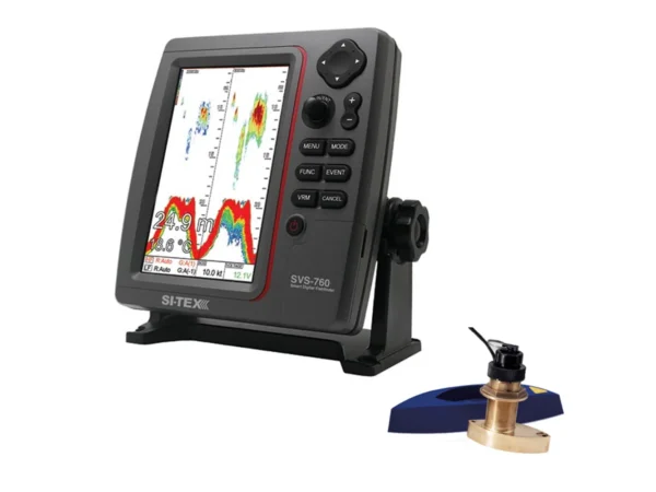 SI-TEX SVS-760 Dual Frequency Sounder 600W Kit w/Bronze Thru-Hull Speed & Temp Transducer