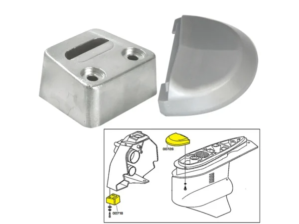 Tecnoseal Anode Kit w/Hardware - Volvo SX - Zinc