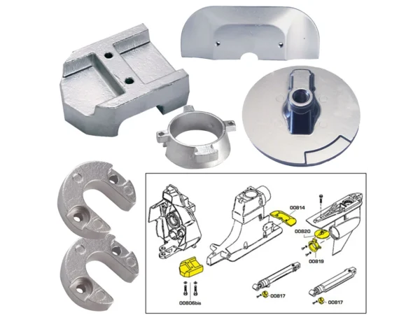 Tecnoseal Anode Kit w/Hardware - Mercury Alpha 1 Gen 2 - Zinc