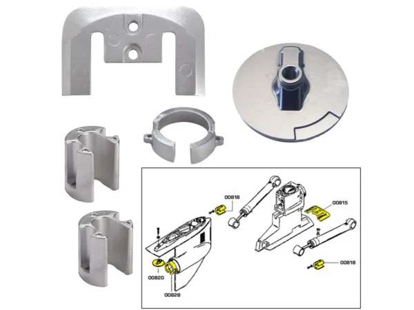 Tecnoseal Anode Kit w/Hardware - Mercury Bravo 1 - Zinc