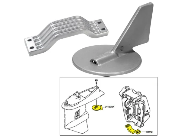 Tecnoseal Anode Kit w/Hardware - Yamaha 150-200HP - Zinc