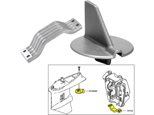 Tecnoseal Anode Kit w/Hardware - Yamaha 150-200HP Left Hand Rotation - Aluminum