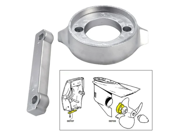 Tecnoseal Anode Kit w/Hardware - Volvo 280 - Zinc