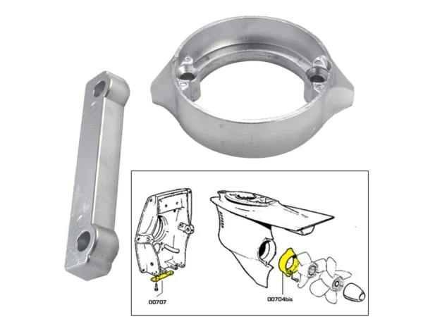 Tecnoseal Anode Kit w/Hardware - Volvo Duo-Prop 280 - Zinc