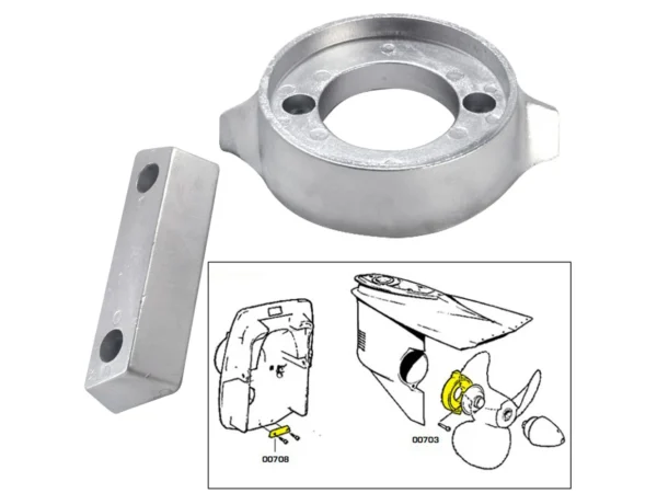 Tecnoseal Anode Kit w/Hardware - Volvo 290 - Zinc