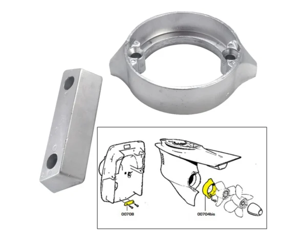 Tecnoseal Anode Kit w/Hardware - Volvo Duo-Prop 290 - Zinc