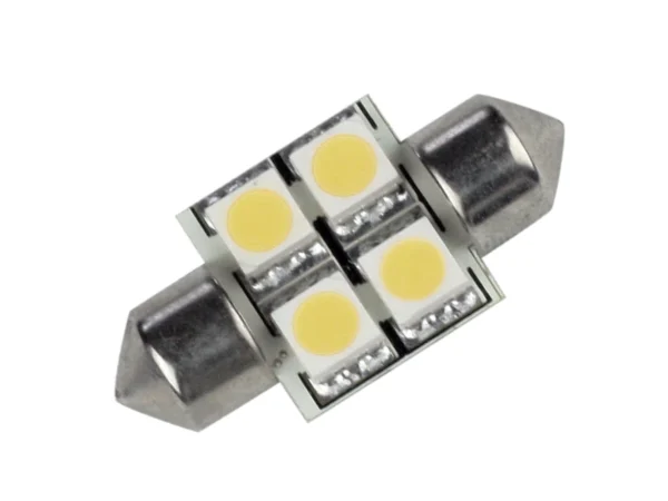 Lunasea Pointed Festoon 4 LED Light Bulb - 31mm - Cool White