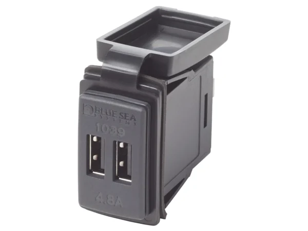 Blue Sea Dual USB Charger - 24V Contura Mount - Image 3