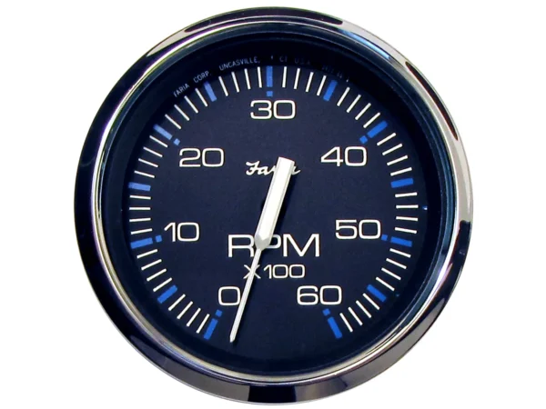 Faria Chesapeake Black 4" Tachometer - 6000 RPM (Gas) (Inboard & I/O)