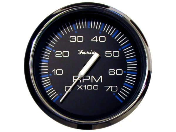 Faria Chesapeake Black 4" Tachometer - 7000 RPM (Gas) (All Outboards)