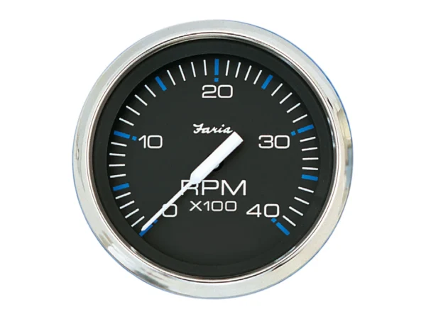 Faria Chesapeake Black 4" Tachometer - 4000 RPM (Diesel)