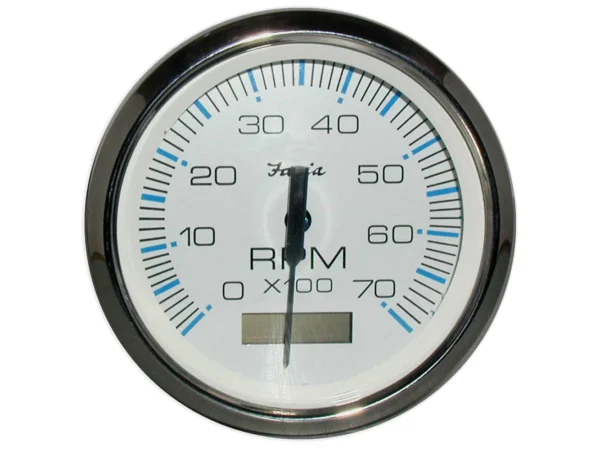 Faria Chesapeake White SS 4" Tachometer w/Hourmeter - 7000 RPM (Gas) (Outboard)