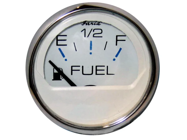 Faria Chesapeake White SS 2" Fuel Level Gauge (E-1/2-F)