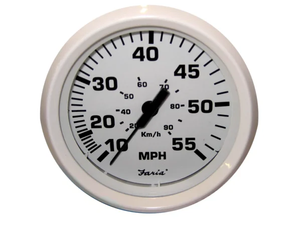 Faria Dress White 4" Speedometer - 55 MPH (Pitot)