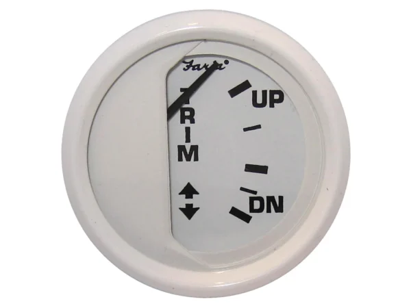 Faria Dress White 2" Trim Gauge (Mercury / Mariner / Mercruiser / Volvo DP / Yamaha '01 and newer)