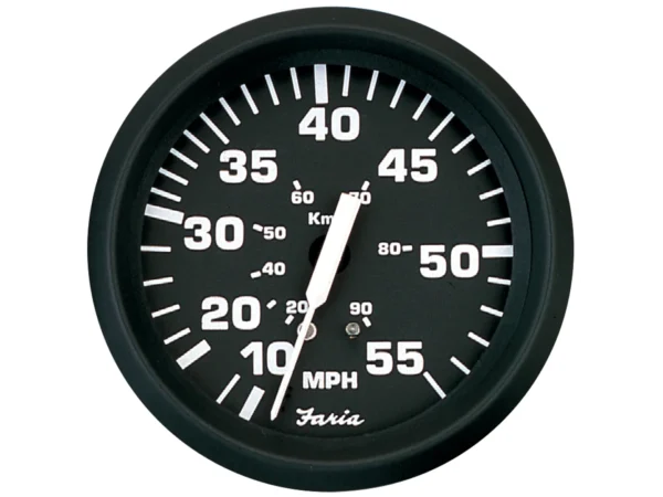 Faria Euro Black 4" Speedometer - 55MPH (Pitot)