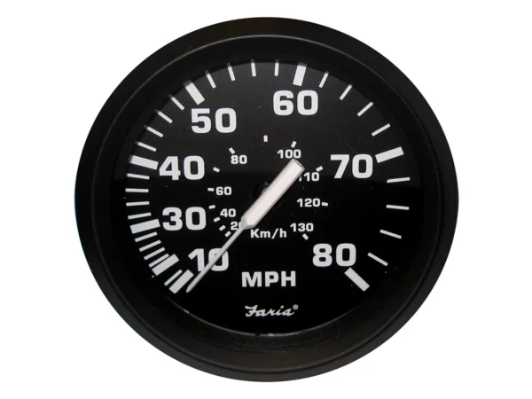 Faria Euro Black 4" Speedometer - 80MPH (Pitot)