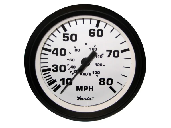 Faria Euro White 4" Speedometer - 80MPH (Pitot)