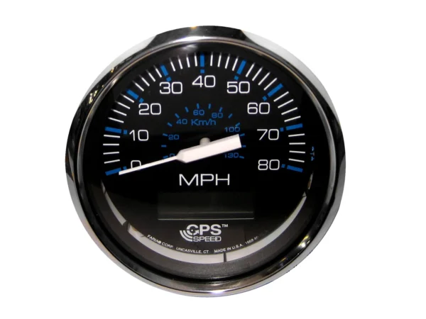 Faria Chesapeake Black 4" Speedometer w/ LCD Heading Display - 80MPH (GPS)