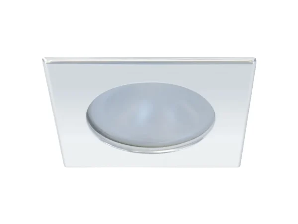 Quick Blake XP Downlight LED -  6W, IP66, Screw Mounted - Square Stainless Bezel, Round Warm White Light