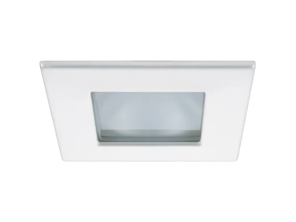 Quick Marina XP Downlight LED - 4W, IP66, Spring Mounted - Square White Bezel, Square Warm White Light