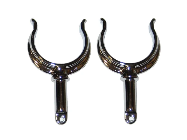 Perko Ribbed Type Rowlock Horns - Chrome Plated Zinc - Pair