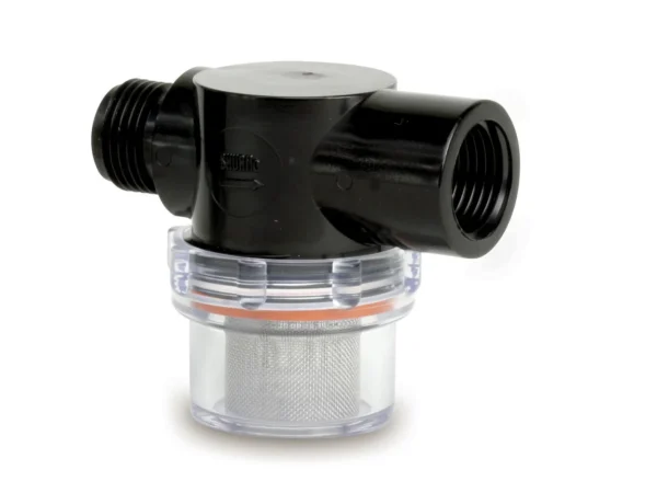 Shurflo by Pentair Twist-On Water Strainer - 1/2" Pipe Inlet - Clear Bowl