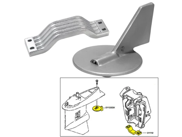 Tecnoseal Anode Kit w/Hardware - Yamaha 150-200HP - Magnesium