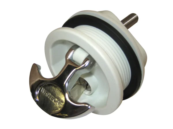 Whitecap T-Handle Latch - Chrome Plated Zamac/White Nylon - Locking - Freshwater Use Only