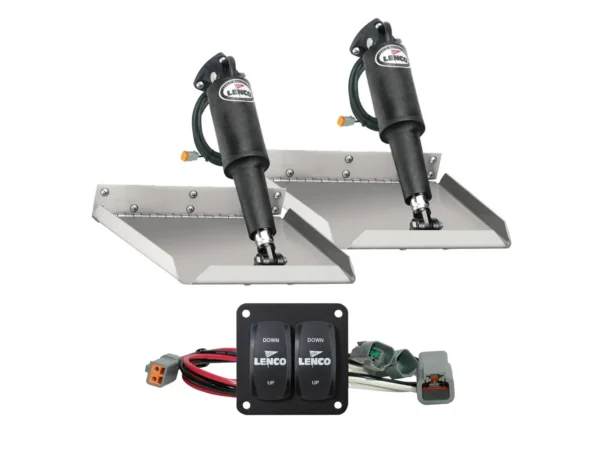 Lenco 12" x 12" Edge Mount Trim Tab Kit w/Double Rocker Switch Kit